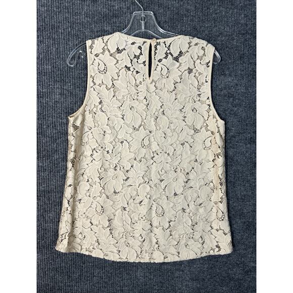 Diane Von Furstenberg Womens Cami Tank Size 8 Beige Sheer Lace Luxe Capsule - Picture 2 of 7